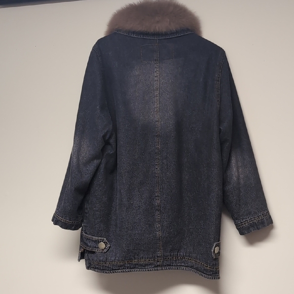 TaylorMade Denim Jacket with Brown Faux Fur Collar - Picture 9 of 11